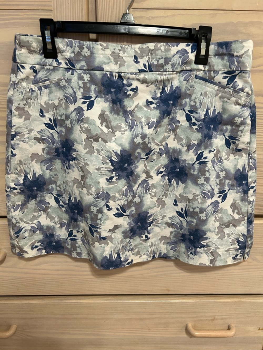 Floral Print Blue & Gray Women's Skort